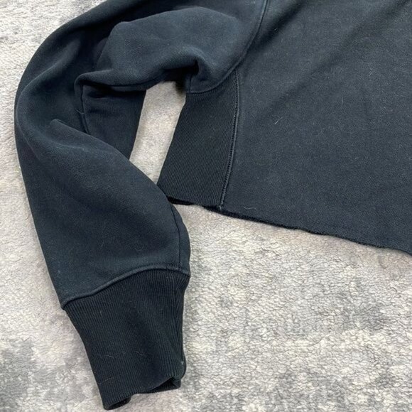 Champion Reverse Weave Cropped Black Sweatshirt Long Sleeve Crewneck Sz S - Picture 11 of 11